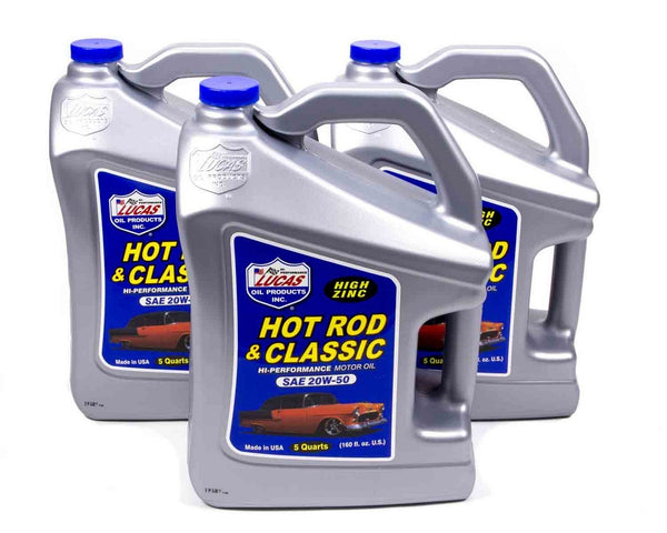 LUCAS OIL 20w50 Petroleum Oil 3x5 Qt Jug 10684