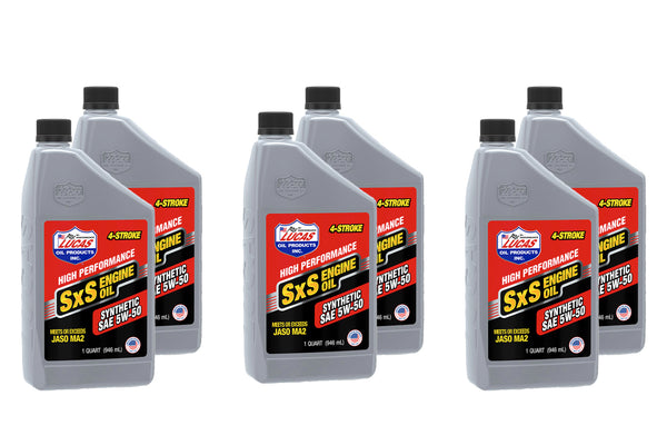 LUCAS OIL Synthetic 5w50 SXS Oil Case 6 x 1 Quart 11208