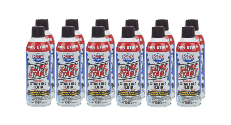 LUCAS OIL Sure Start Starting Flui d Case 12 x 10.7 Ounce 11238