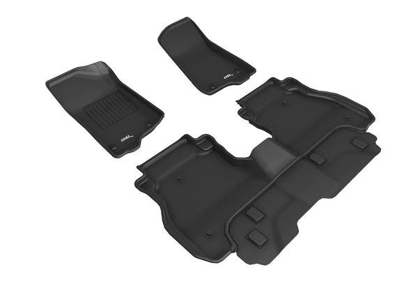 3D MAXPIDER Jeep Gladiator 20- Kagu Floor Liner 1&2 Rows Blk L1JP02201509