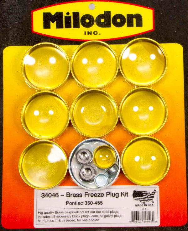 MILODON Pontiac V8 Brass Freeze Plug Kit 34046