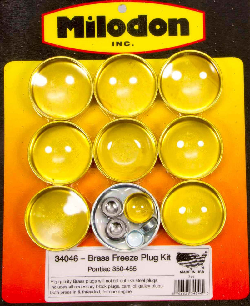 MILODON Pontiac V8 Brass Freeze Plug Kit 34046