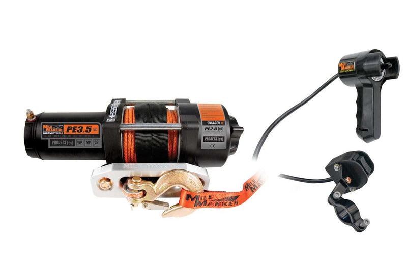 MILE MARKER 3500lb Winch w/Hawse Fairlead & 12' Remote 77-53112BW