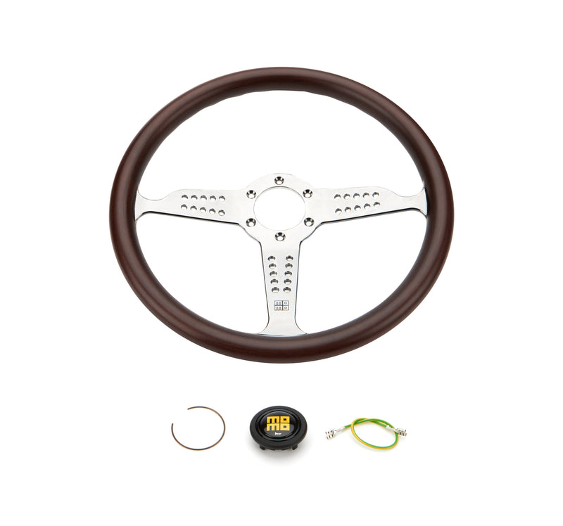 MOMO AUTOMOTIVE ACCESSORIES Super Grand Prix Steerin g Wheel Wood/Pol. Silver GRA35WD0P