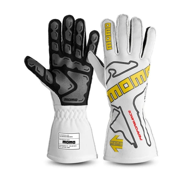 MOMO AUTOMOTIVE ACCESSORIES Gloves Peformance White Medium 10 FIA GUPERFOWHT10