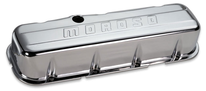 MOROSO Chrome B/E Valve Covers BBC Tall w/Baffle 68113
