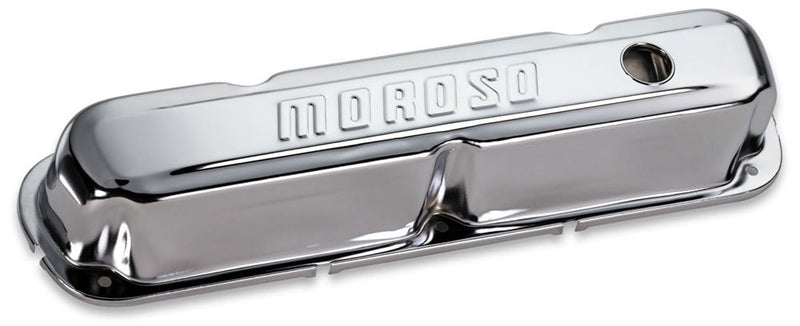 MOROSO Chrome B/E Valve Covers SBM Tall w/Baffle 68161