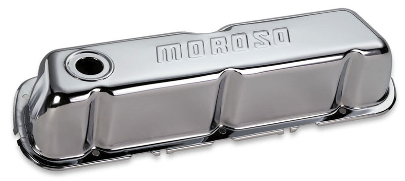 MOROSO Chrome B/E Valve Covers SBF Tall w/Baffle 68201
