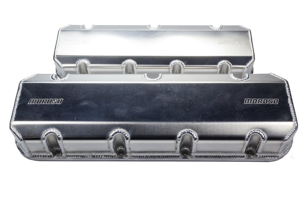 MOROSO BBC Billet Rail Valve Cover Set w/Logo 68489