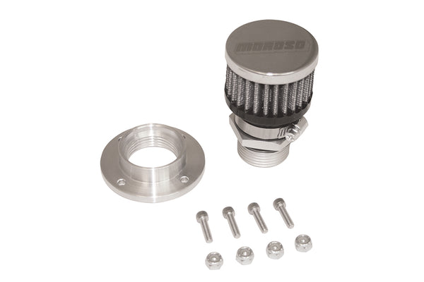 MOROSO Valve Cover Breather Kit Bolt In Style - Aluminum 68854