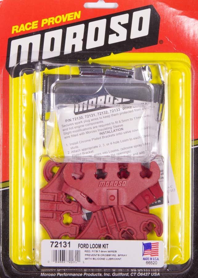 MOROSO SBF Spark Plug Wire Loom Kit - Red 72131
