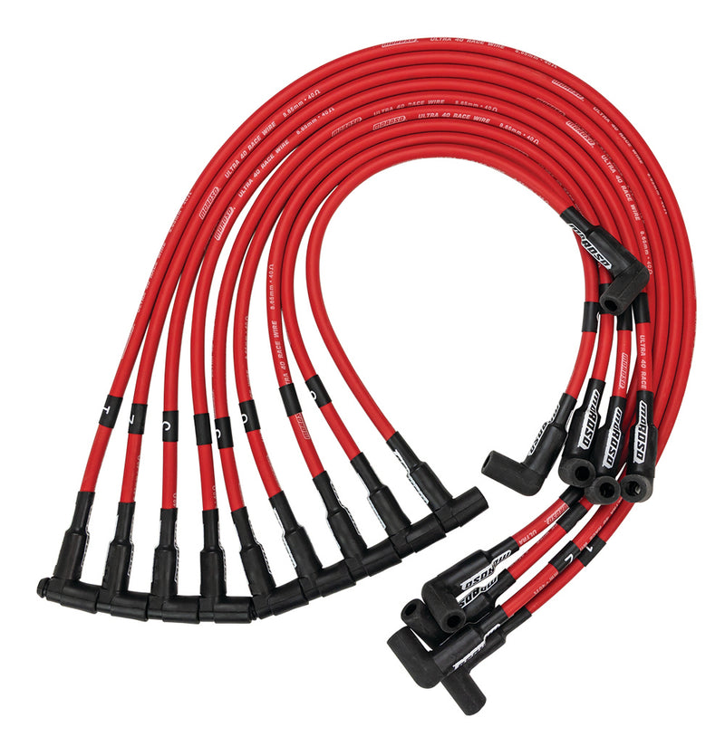 MOROSO Ultra 40 Plug Wire Set SBC Sprint Car Red 73699