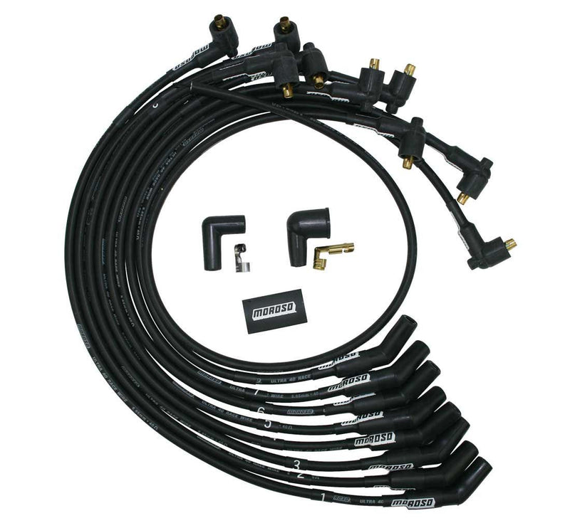 MOROSO Ultra 40 Plug Wire Set SBF 302 Un-Sleeved Blk 73719