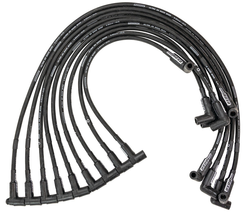 MOROSO Ultra 40 Plug Wire Set SBC Sprint Car Black 73722