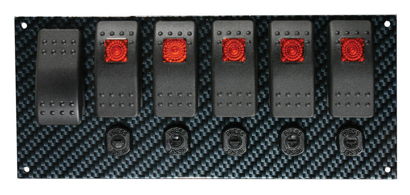MOROSO Fiber Design Switch Panel - Black/Black 74193