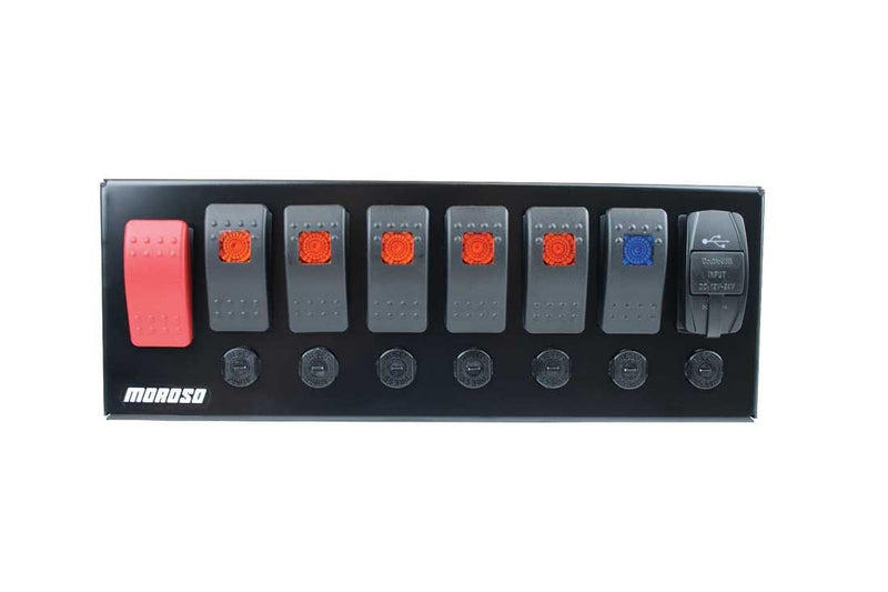 MOROSO Switch Panel Rocker LED w/USB & Breaker 74196