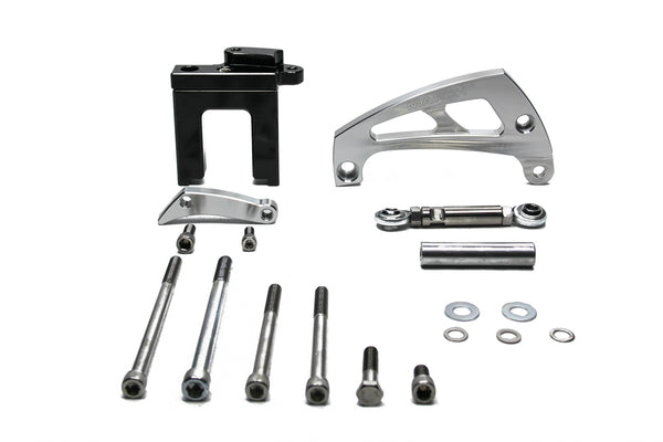 MARCH PERFORMANCE Chevy BB Alternator Brkt Kit clear powder coat 23003
