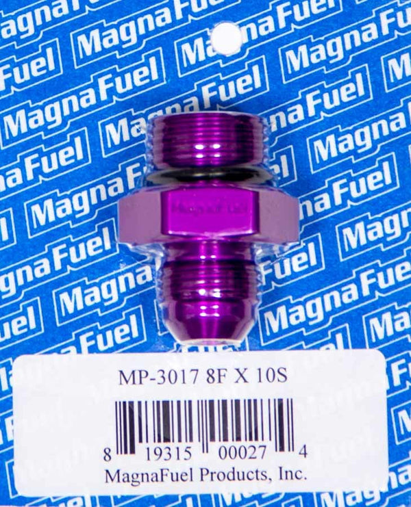 MAGNAFUEL/MAGNAFLOW FUEL SYSTEMS #8an Male to #10an O-Ring Str. Adapter Ftng MP-3017