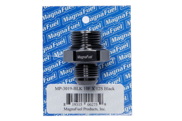 MAGNAFUEL/MAGNAFLOW FUEL SYSTEMS #10an Flare to #12an Port Fitting Str. Black MP-3019-BLK