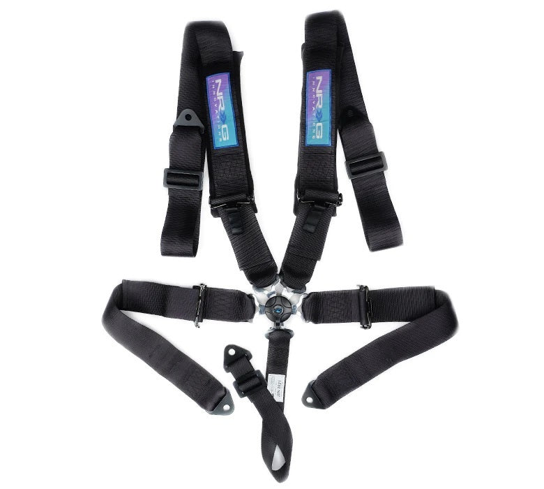 NRG INNOVATION Harness 5pt Camlock Black w/Pads SFI 16.1 SBH-B6PCBK