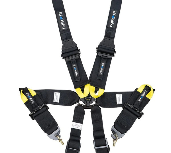 NRG INNOVATION Harness 6pt Camlock Black Hans FIA SBH-HRS6PCBK
