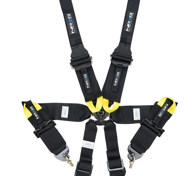 NRG INNOVATION Harness 6pt Camlock Black Hans FIA SBH-HRS6PCBK