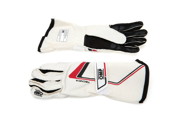 OMP RACING, INC. Tecnica Gloves White Large IB0-0772-A01-020-L