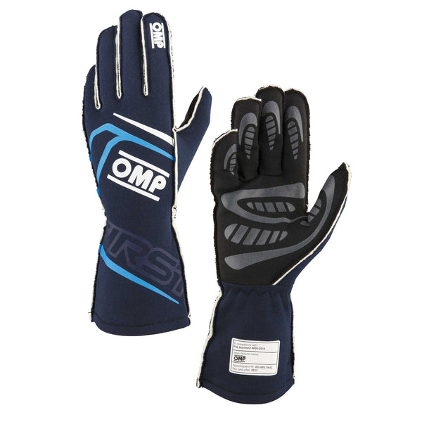 OMP RACING, INC. FIRST GLOVES FIA 8856-20 18 MY2025 NAVY BLUE / CY IB0-0776-B01-244-L