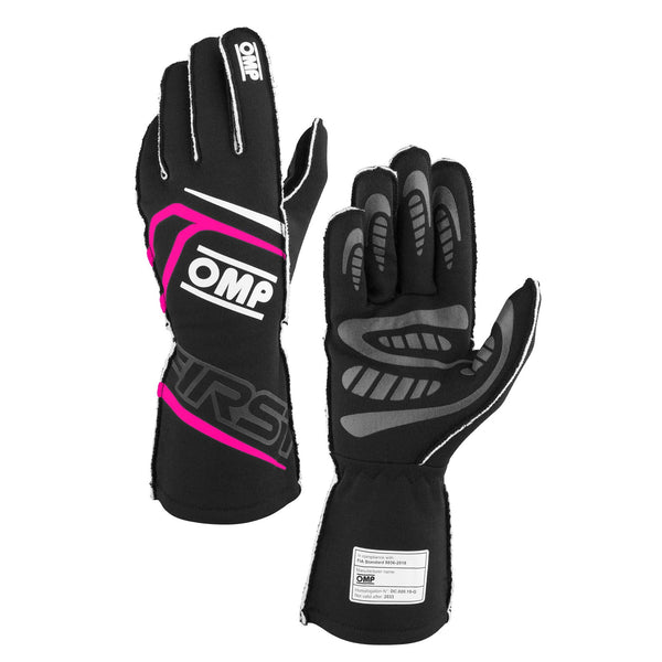 OMP RACING, INC. FIRST GLOVES FIA 8856-20 18 MY2025 BLACK / FUCHSI IB0-0776-B01-277-S