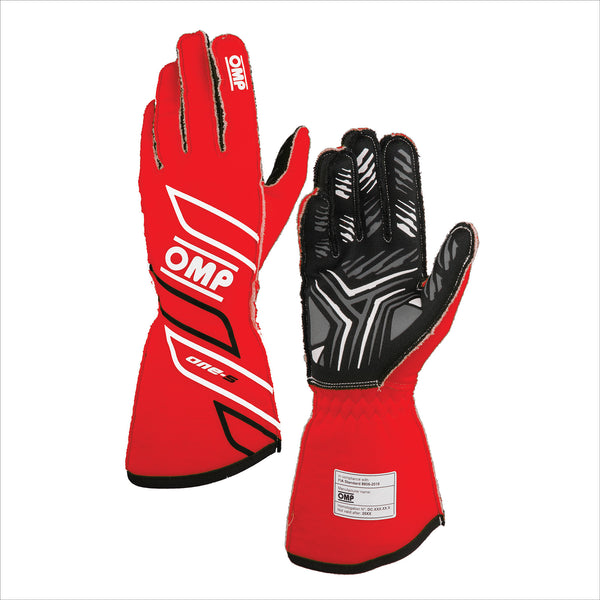 OMP RACING, INC. ONE-S GLOVES my2025 FIA 8856-2018 RED SZ. S IB0-0778-A01-061-S