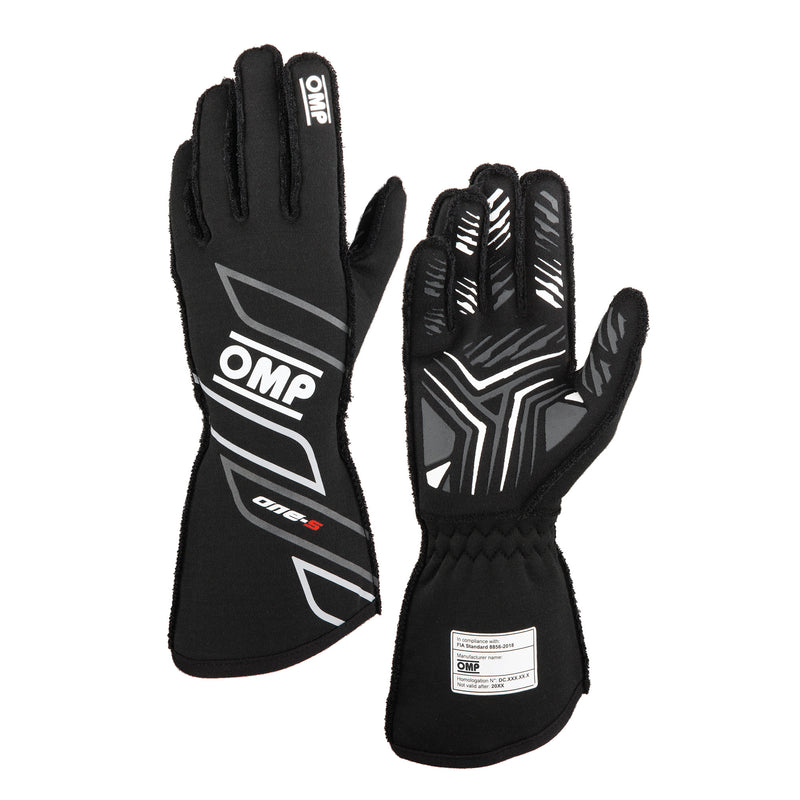 OMP RACING, INC. ONE-S GLOVES my2025 FIA 8856-2018 BLACK SZ. S IB0-0778-A01-071-S