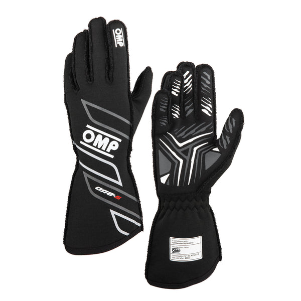 OMP RACING, INC. ONE-S GLOVES my2025 FIA 8856-2018 BLACK SZ. XXL IB0-0778-A01-071-XXL