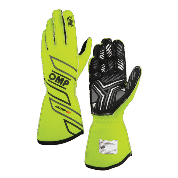 OMP RACING, INC. ONE-S GLOVES my2025 FIA 8856-2018 FLUO YELLOW SZ IB0-0778-A01-099-XXL