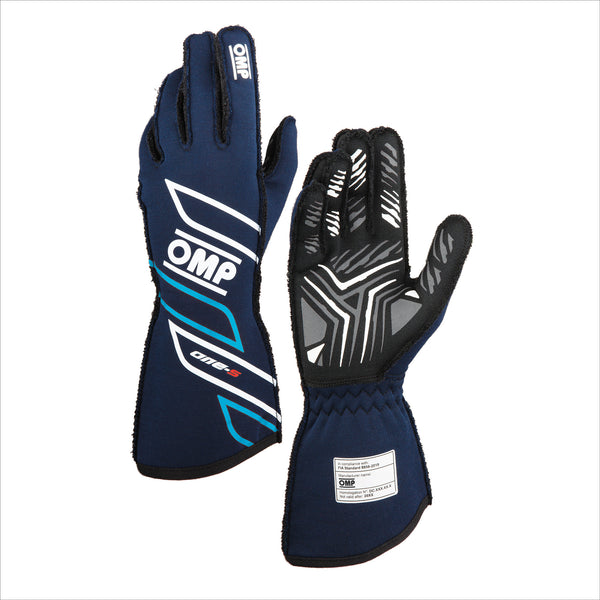 OMP RACING, INC. ONE-S GLOVES my2025 FIA 8856-2018 NAVY BLUE / CY IB0-0778-A01-244-M
