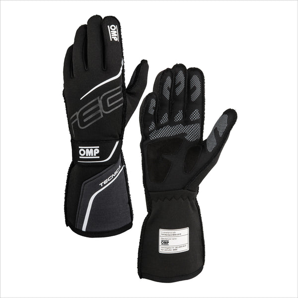 OMP RACING, INC. TECNICA GLOVES FIA 8856- 2018 BLACK / ANTHRACITE IB0-0779-A01-077-S