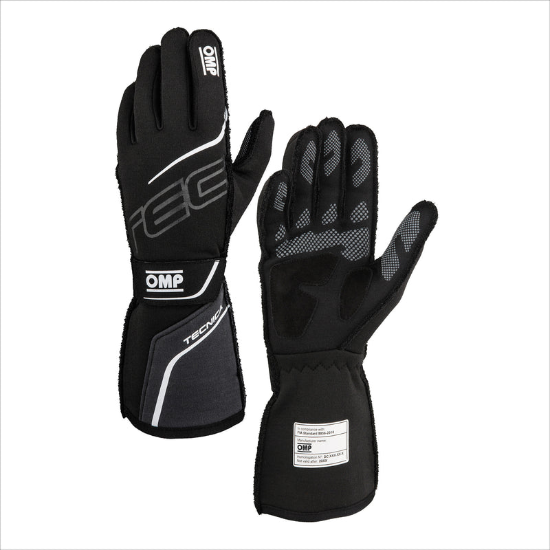 OMP RACING, INC. TECNICA GLOVES FIA 8856- 2018 BLACK / ANTHRACITE IB0-0779-A01-077-S