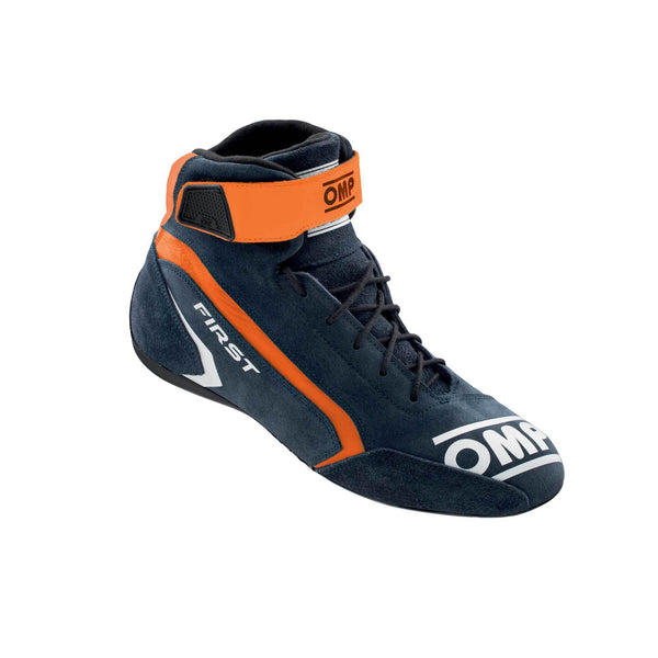 OMP RACING, INC. FIRST SHOES FIA 8856-201 8 NAVY BLUE / ORANGE SZ. IC0-0824-A01-249-41