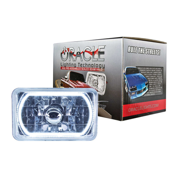 ORACLE LIGHTING 4x6in Sealed Beam Head Light w/Halo White 6909-001