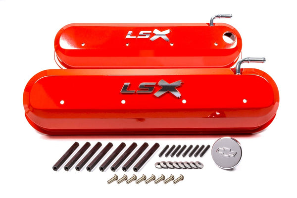 PROFORM GM LS Valve Covers - Slant Edge - Orange 141-257