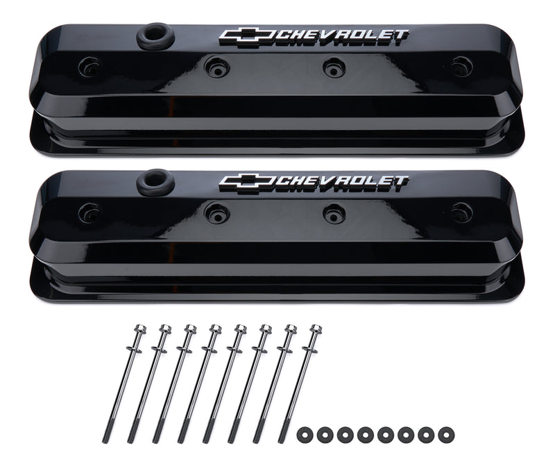 PROFORM SBC Valve Covers Slant Edge Liquid Black 141-847