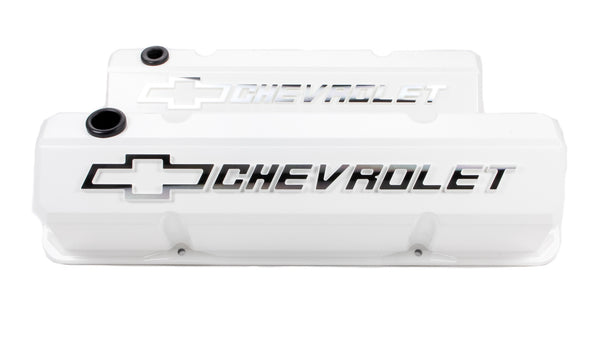 PROFORM SBC Slant Edge V/C's - Die Cast - White 141-935