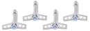 PROFORM Mopar V/C Wing Nuts Chrome Blue Emblem 440-902