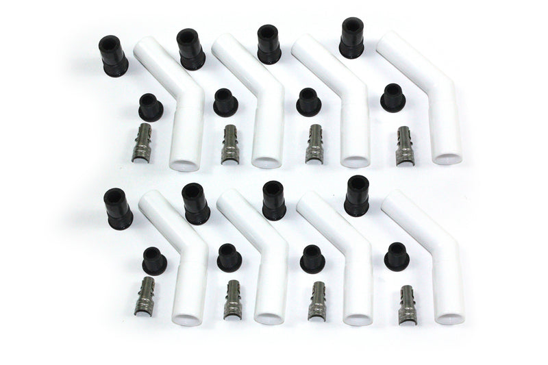 PERTRONIX IGNITION Ceramic Spark Plug Boot Kit 45-Deg 8pk White 8503HT-8