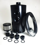 PROSPORT GAUGES Catch Can Dual Inlet Black Aluminum -10an ORB PSCCAN