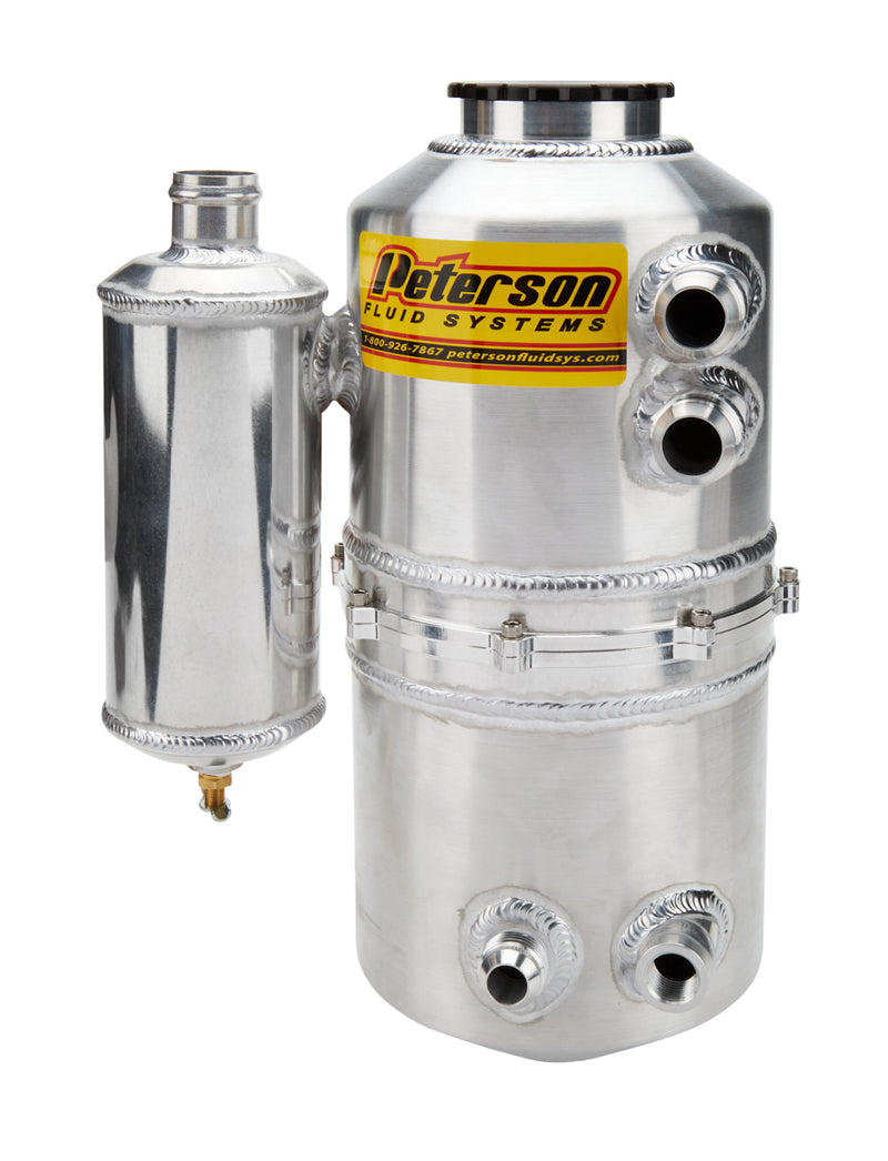 PETERSON FLUID Oil Tank 1.5gal 16an Dual Return w/ Catch Can 08-0784-CC