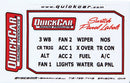 QUICKCAR RACING PRODUCTS Switch Panel Stickers Small Ignition Panels 50-004