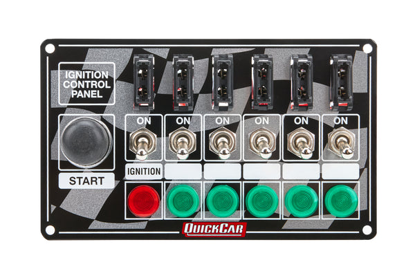 QUICKCAR RACING PRODUCTS Ignition Panel Fused w/Start Button & Lights 50-164
