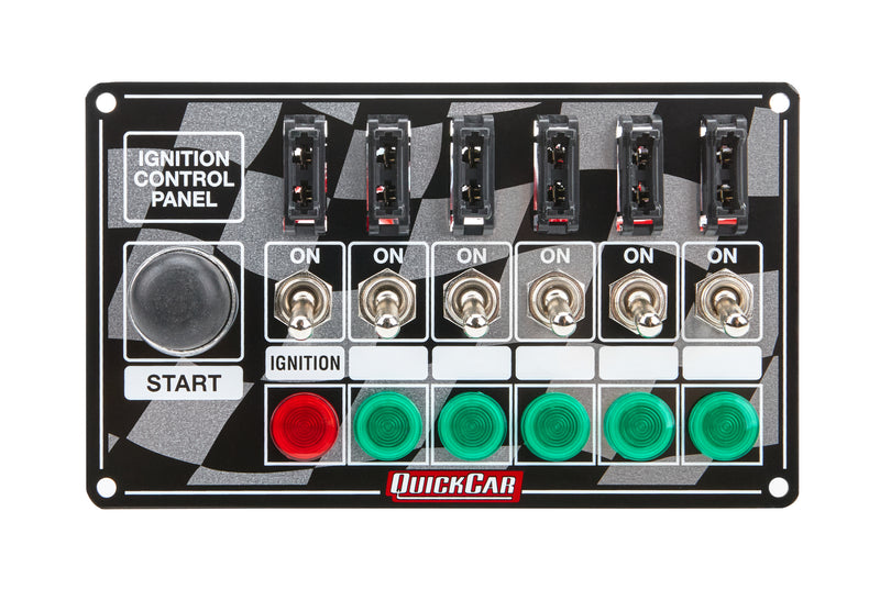 QUICKCAR RACING PRODUCTS Ignition Panel Fused w/Start Button & Lights 50-164