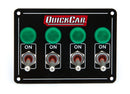 QUICKCAR RACING PRODUCTS Accessory Panel 4 Switch w/Pilot Weatherproof 50-718