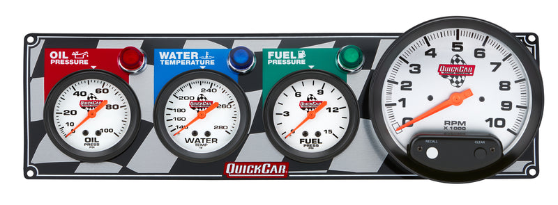 QUICKCAR RACING PRODUCTS 3-1 Gauge Panel OP-WT-FP-Tach 61-6042